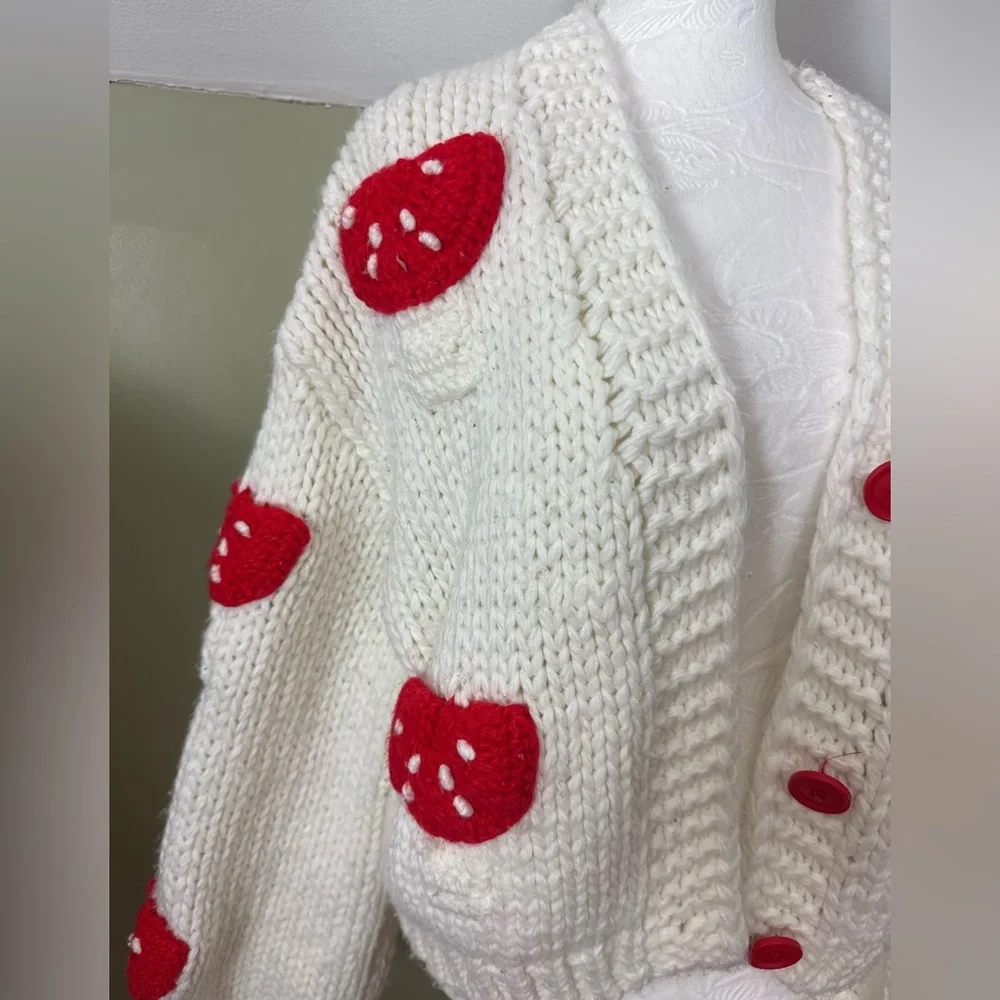 Love + Harmony Chunky Knit Mushroom Cardigan Sweater